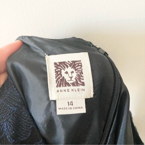 Anne Klein Embroidered A-Line Midi Dress 14 - Picture 3 of 5